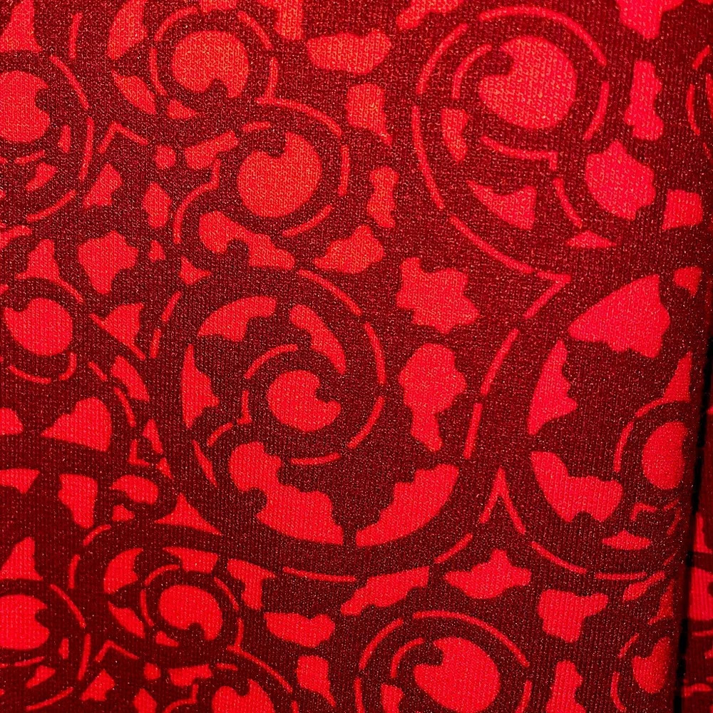 3/4 sleeve faux wrap dress, paisley like print. Lands End, - Picture 4 of 6